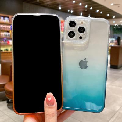 China Shockproof Fancy Cover Gradient Mobile Phone Colorful Filter Frames For Apple Phone Cases for sale