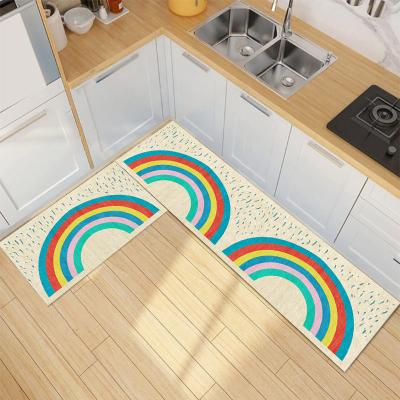 China Washable Customized 120*160cm Two Piece 3d Digital Printing Non Slip Shower Door Mats for sale