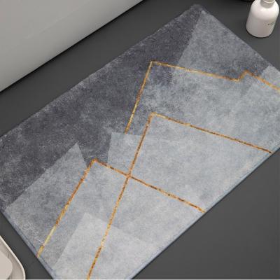 China Custom Made Luxury Bathroom Loop Pile Absorbent Non Slip Door Mats Washable for sale