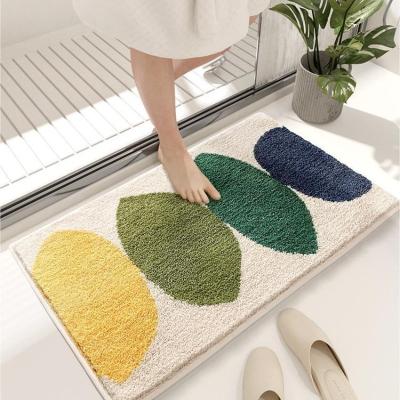 China Good Price Washable Nordic Style Super Soft Polyester Non Slip Bathroom Door Mat for sale