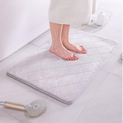 China Fashion Washable Bathroom Water Absorbing Material Non Slip Bath Floor Mats for sale