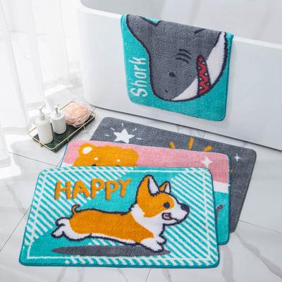 China Washable Animal Design Non Slip Quick Absorbent Bathroom Floor Mats Cartoon for sale