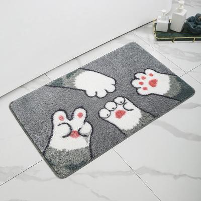 China Hot Sale Luxury Washable Polyester Shower Mat Bathroom Floor Quick Dry Rug for sale