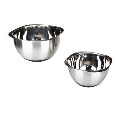 China Sustainable Square Salad / Shape Stainless Steel Mixing Bowl Set With Silicone Base , Excellent Quality for sale