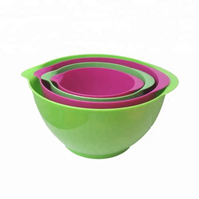 China Sustainable 4 Piece Nested Polypropylene Mixing Bowl Set for sale