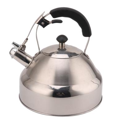 China Sustainable Cool Touch Handle Stainless Steel Whistling Teapot for sale