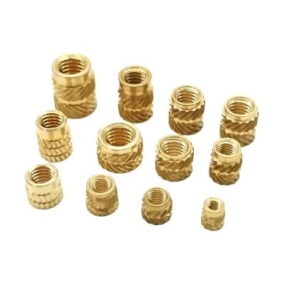 China Heavy Industry M2 M3 M4 M5 M6 M8 Knurled Brass Heat Staking Brass Threaded Inserts Insert Nut For Injection Molding for sale