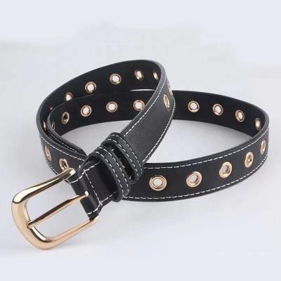 China Fashion.Casual women's jeans all-match eyelet full-hole fashion rivets free punching trend summer decorative belt for sale