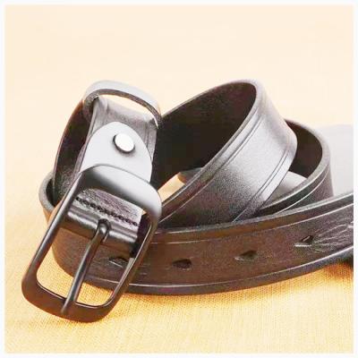 China Fashion.Casual men's and women's jeans fashion ins wild style top layer whip teenage summer black leather male belt for sale