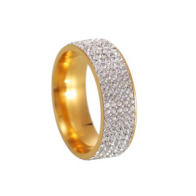 China European and American Popular Clay Diamond Stainless Steel Fashion Environmentally Friendly Full Diamond Ring for sale