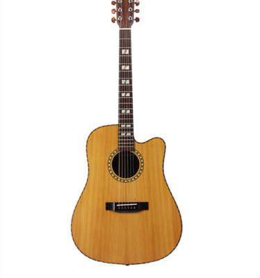 China Hot Selling Solid Red Pine Wood 41 Inch Red Pine Folk Guitar Mounted Beginner Acoustic Guitar Folk Guitar Wood Matte for sale