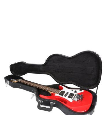 China Luxury Black Shockproof Thickened Leather Portable Square Box Guitar Case Guitar Accessories for sale