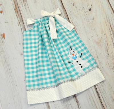 China Toddler Kids Pillowcase Dress Snowman Check Casual Dress For Baby for sale