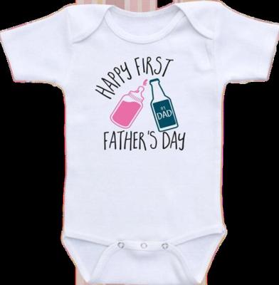 China Cute Baby Romper Short Sleeve First Father's Day Jumpsuits Best Father's Day Gift for Dad Boy Girl Newborn Baby Onesie for sale