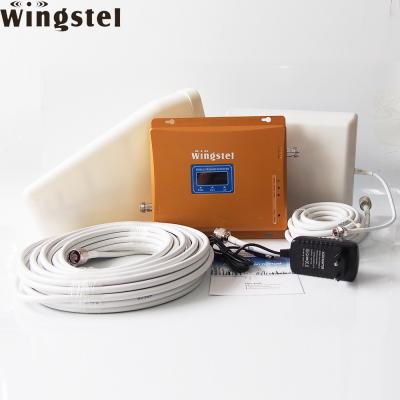 China Tri band signal booster gsm 2g 3g 4g lte amplifier repeater wifi supplement cellular home 196*182*22mm for sale