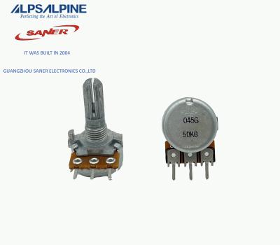 China ALPS RK163 Series Metal Shaft Rotary Potentiometer RK1631110GF6 50K RK1631110GF6 for sale