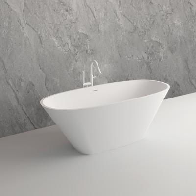 China BS-8611 Stone Repairable Elegant Solid Outdoor Resin Freestanding Bathtub For Villa for sale