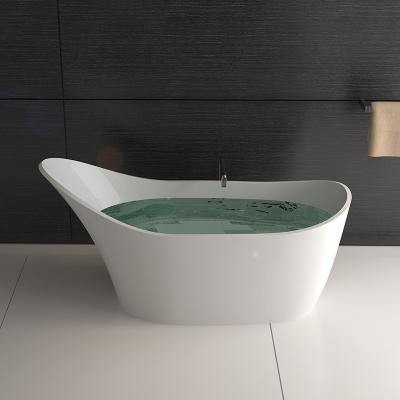 China Modern Luxury Custom Made 1700Mm 1 Person High Back Freestanding Resin Stone Bathtub Bs-8605 for sale