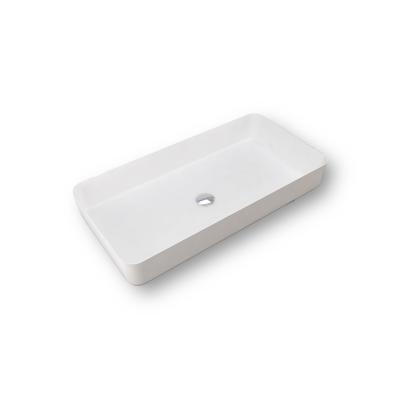 China Bs-8350 Modern Vanities Tops Matte Rectangle Resin Toilet And Stone Artificial Bathroom Countertops Basin for sale