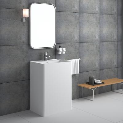 China BS-8504 Repairable Pedestal Freestanding Bathroom Basin Rectangular Sink for sale