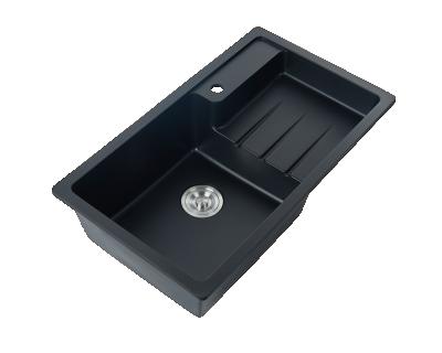 China Ls-Sx01 Modern Black Household Cleaning Compound Granite Undermount Kitchen Quartz Basin Sink for sale