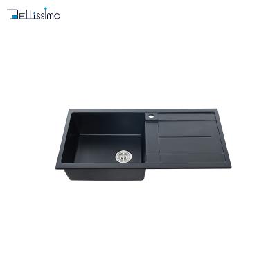 China Ls-Cd02 Modern Farm House Sample Available Heat Resistant Under Mount Single Bowl Quartz Sink Basin for sale