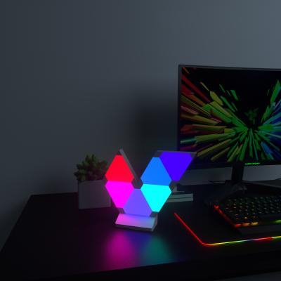 China TOLEZ Modern Colorful Table Light Triangle Table Light Table Decoration RGB LED Night Light Panel with 16M Colors Pack of 6 for sale