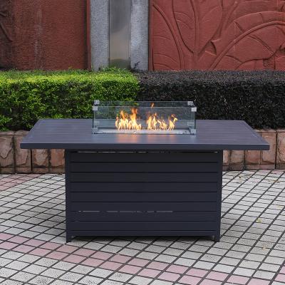 China F 002 Rectangle Gas Fire Pit Stocked Aluminum Table For Outdoor Living Room And Patio Garden for sale