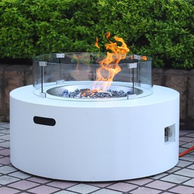 China F 003 New Design Outdoor Furniture Aluminum Stocked Around Gas Fire Pit Coffee Table for sale