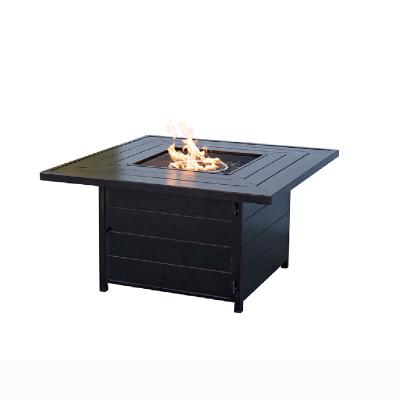 China 45 Inch Outdoor Furniture Propane Aluminum Gas Fire Pit Stocked Red Copper Square Table for sale