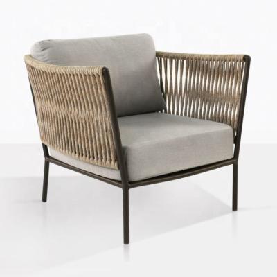 China Weather Resistant All Weather Aluminum Outdoor Frame Garden Chair Sofa Cord Woven for sale