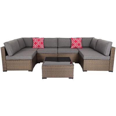 China Heavy Duty Aluminum Rattan Garden Sofa Set Outdoor Sofa Furniture Outdoor Weather Frame Patio Set for sale