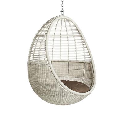 China Hanging Water Resistant CR1720 Egg Shaped Balcony Garden Swing Chair Furniture Outdoor Metal Steel Frame Rattan Wicker Swing Chair Optional for sale