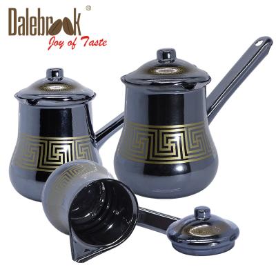 China Viable Cezve Ibrik Arabic Turkish Greek Enamel Coffee Dalebrook Coffee Mug Warmer Ceramic Tea Milk Pot Set for sale