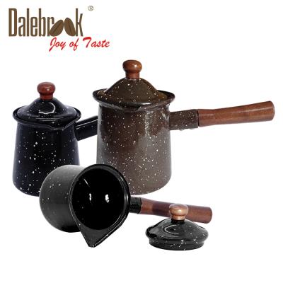 China Dalebrook Viable Turkish Arabic Cezve Greek Glaze Ceramic Coffee Pot Coffee Cup Butter Warmer Milk Pot Cookware Set for sale