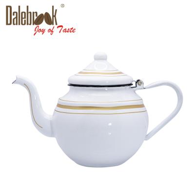 China Sustainable Arabic Style Enamel Carbon Steel Teapot Customized Logo Cast Iron Teapot, Cast Iron Enamel Kettle for sale