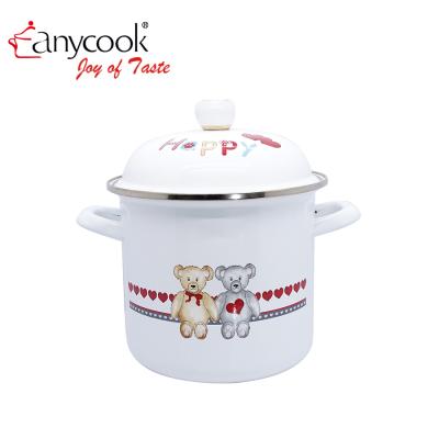 China Large Pots Parini Cookware Soup Enamel Porcelain Pot Sustainable Industrial Cooking Stock Kitchenware Sets for sale