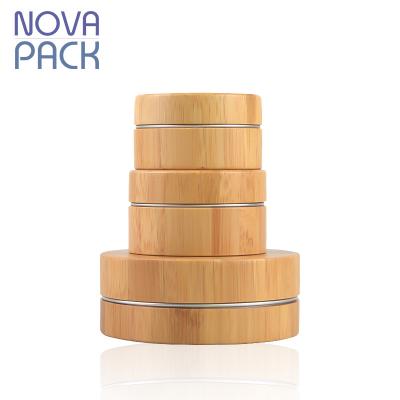 China Skin Care Packaging 1oz 2oz Lid Balm Container 30ml 40ml 50ml 60ml 100ml 120ml Bamboo Cosmetic Bamboo Jars With Aluminum Inner for sale