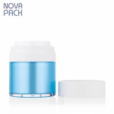 China 15ml 30ml 50ml Matte Face Cream Jar Cosmetic White Plastic Airless Eye Cream Cosmetic Jars Skin Care Packaging 1oz Serum Pump Jars for sale