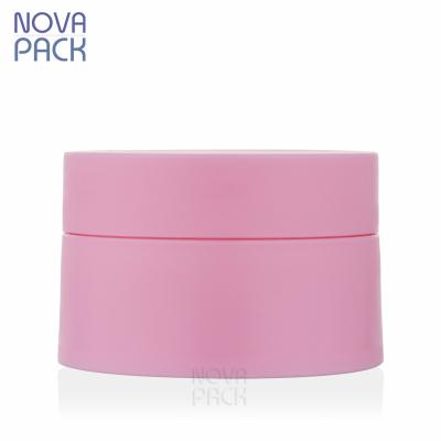 China Pink PP Plastic Wide Mouth Cosmetic Cream Jar 50ml 100ml 120ml Colorful Body Scrub Pot Hair Wax Pomade Packaging Jars With Lid for sale