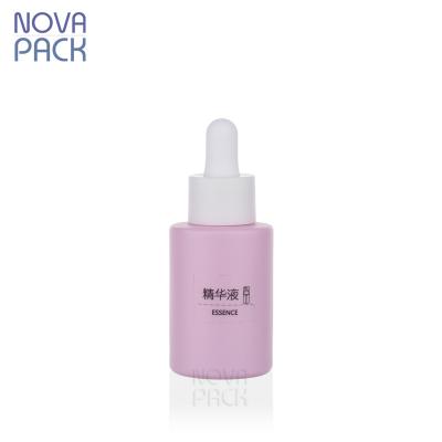 China Beautiful Fancy Pastel Pink Cosmetic Bottles Serum Dropper Bottle 20ml 30ml 40ml 50ml Cuticle Oil Bottle With White Dropper for sale