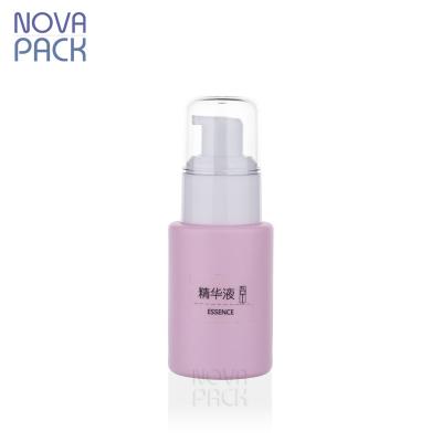 China 30ml 40ml 50ml Color Serum Empty Cosmetic Pump Glass Bottle Pink Color Serum Glass Bottle Cosmetic Lotion Pump Bottles for sale