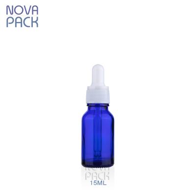 China Cobalt Blue Oil Serum Dropper Bottle 15ml 20ml 30ml Beard Cosmetic Glass Essential Oil Bottle With Graduated Dropper for sale