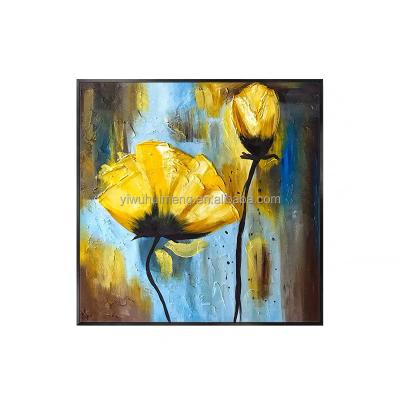 China 100% Handmade Large Yellow Thick Knife Flower Landscape Canvas Abstract Oil Painting Wall Art Modern Wall Art Flowers for sale