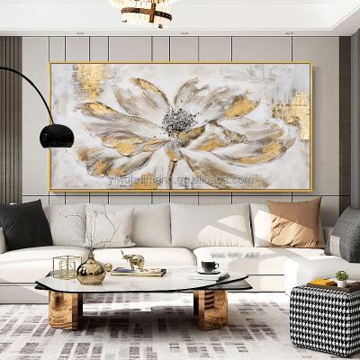 China Abstract Flower Oil Painting Canvas Art Pictures Modern Nordic Wall Art Living Room Decoration Flower Home Decor Large for sale