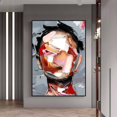 China 100% Hand Painted Abstract Canvas Modern Abstract Women Face Knife Latest Design Picture Portrait Wall Art Painting for sale