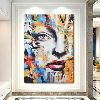 China Golden Art Women Paintings Abstract Character Portrait of Abstract Canvas Home Wall Oil Painting Hand Decoration Beautiful for sale