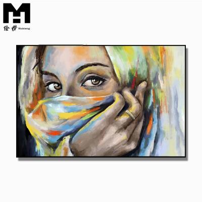 China Wholesale High Quality 100% Hand Painted Abstract African Women Face Beautiful Handmade Picture Woman Oil Painting Abstract for sale