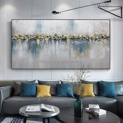 China Pretty Canvas Wall Decor Abstract Art Gold Foil Acrylic Handmade Oil Painting Simple Modern Home Golden Artwork Modern Art Piction for sale