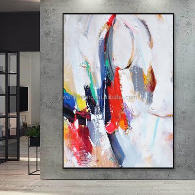 China Modern Wall Hotel Home Decor Subtract Handmade Modern Bright Color Abstract Canvas Abstract Colorful Oil Painting Handmade for sale